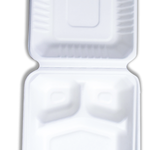 (1.2L3C)Clamshell Take-Out Container – Biodegradable [3 Comp]