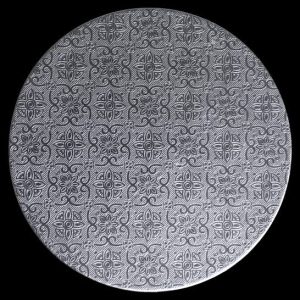 ( ROUND) Pressed Cake Boards (Embossed) Silver