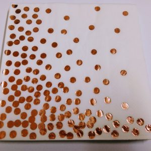2ply Serviettes (White/Rose Gold Dot)